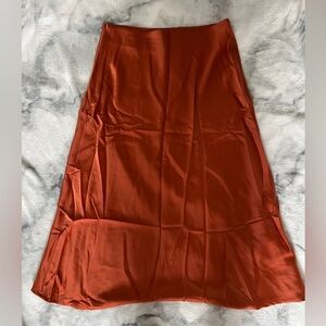 Burnt Orange Midi‎ Skirt Size Medium